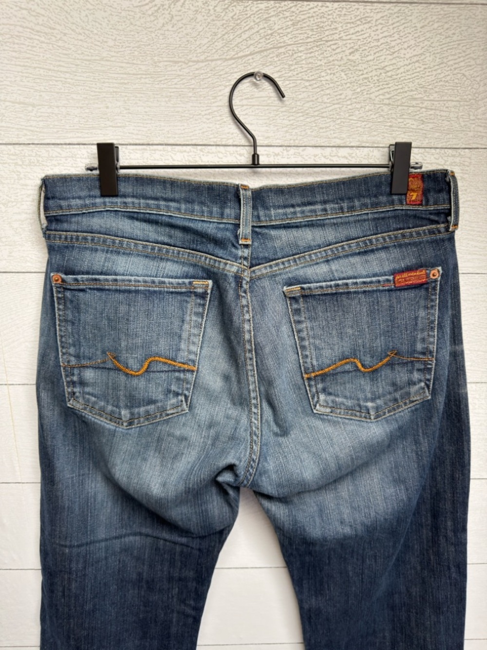 7 For All Mankind 7FAM Mens Bootcut Jeans Y2K Medium Wash Faded Denim Size 34 - Picture 6 of 13